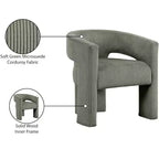 Cordstoff Akzent Esszimmerstuhl, Fass-Design, gepolstert mit Holzrahmen, Beige
