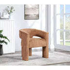 Cordstoff Akzent Esszimmerstuhl, Fass-Design, gepolstert mit Holzrahmen, Beige