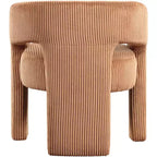 Cordstoff Akzent Esszimmerstuhl, Fass-Design, gepolstert mit Holzrahmen, Beige