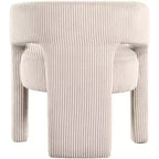 Cordstoff Akzent Esszimmerstuhl, Fass-Design, gepolstert mit Holzrahmen, Beige