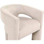 Cordstoff Akzent Esszimmerstuhl, Fass-Design, gepolstert mit Holzrahmen, Beige