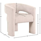 Cordstoff Akzent Esszimmerstuhl, Fass-Design, gepolstert mit Holzrahmen, Beige