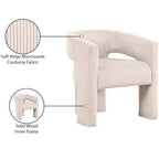 Cordstoff Akzent Esszimmerstuhl, Fass-Design, gepolstert mit Holzrahmen, Beige