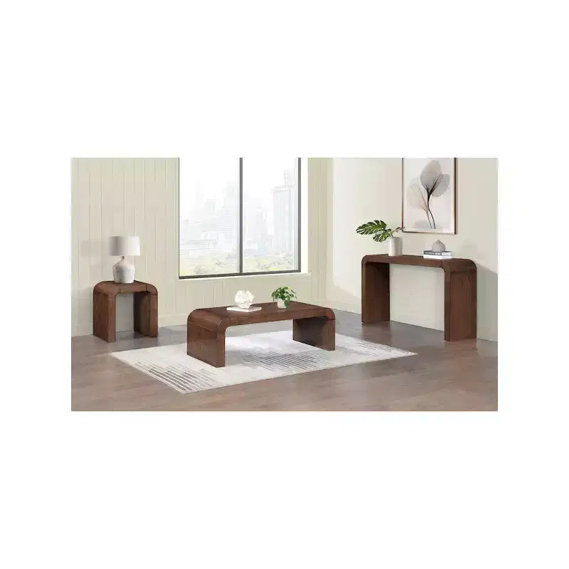Siyah Meşe Kaplama Sehpa, Modern Dikdörtgen Tasarım, 48" Genişlik x 24" Derinlik