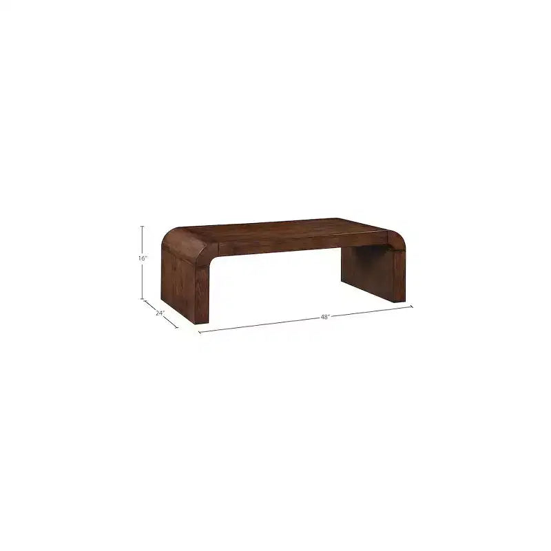 Siyah Meşe Kaplama Sehpa, Modern Dikdörtgen Tasarım, 48" Genişlik x 24" Derinlik
