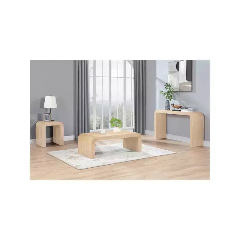 Siyah Meşe Kaplama Sehpa, Modern Dikdörtgen Tasarım, 48" Genişlik x 24" Derinlik