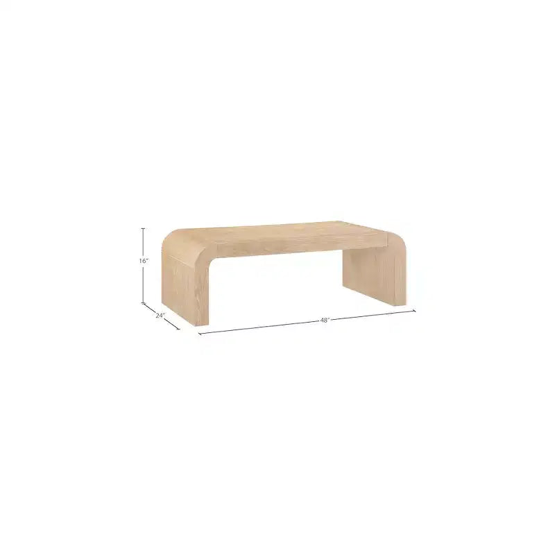 Siyah Meşe Kaplama Sehpa, Modern Dikdörtgen Tasarım, 48" Genişlik x 24" Derinlik