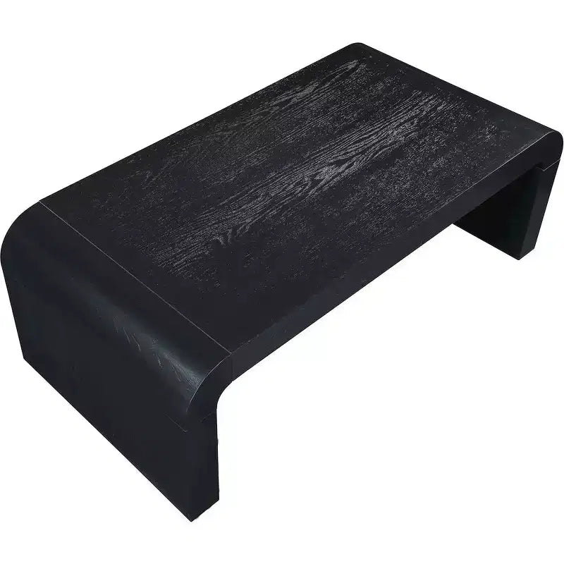 Fekete tölgy furnéros dohányzóasztal, modern téglalap alakú design, 48 hüvelyk széles x 24 hüvelyk mély