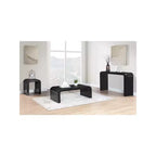 Siyah Meşe Kaplama Sehpa, Modern Dikdörtgen Tasarım, 48" Genişlik x 24" Derinlik