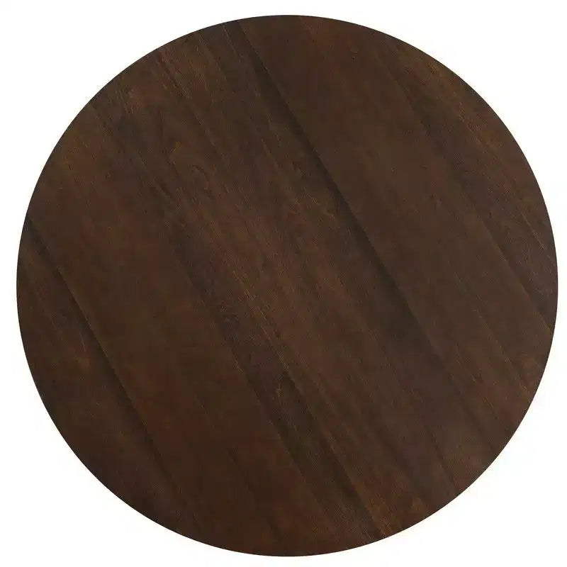 60" ronde eettafel voor 6 personen, gefluteerde kegelvormige voet en houten MDF blad, walnoot