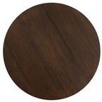 60" ronde eettafel voor 6 personen, gefluteerde kegelvormige voet en houten MDF blad, walnoot