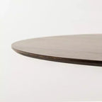 60" ronde eettafel voor 6 personen, gefluteerde kegelvormige voet en houten MDF blad, walnoot