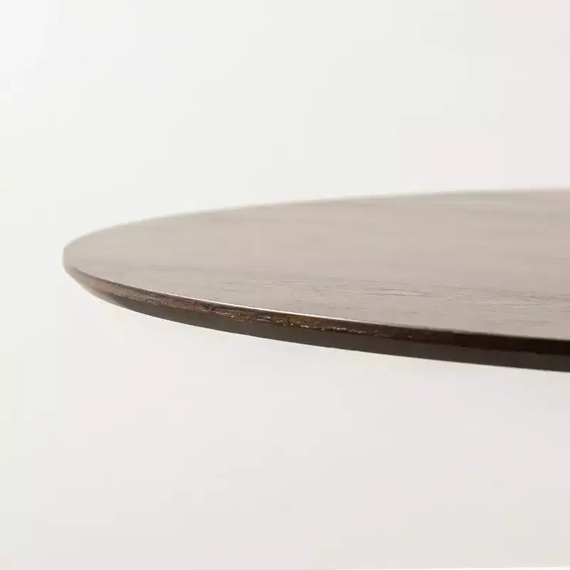 60" ronde eettafel voor 6 personen, gefluteerde kegelvormige voet en houten MDF blad, walnoot