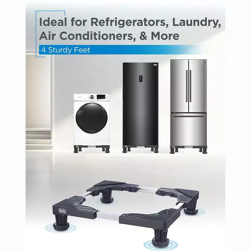 Adjustable Appliance Pedestal Stand, Stainless Steel, Anti-Vibration Pads, 700 lbs Capacity
