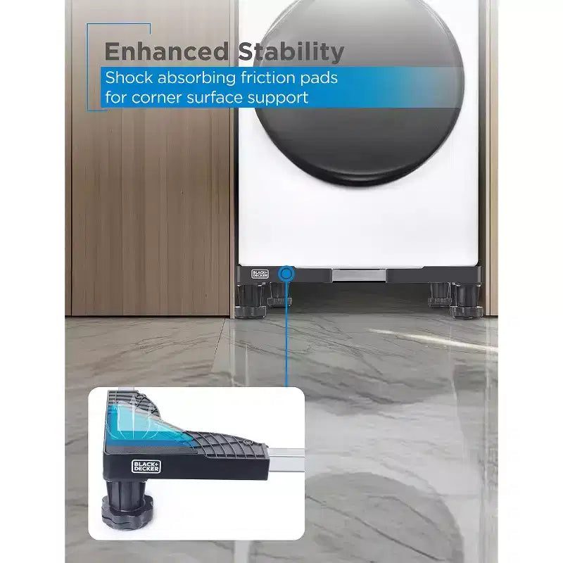Adjustable Appliance Pedestal Stand, Stainless Steel, Anti-Vibration Pads, 700 lbs Capacity