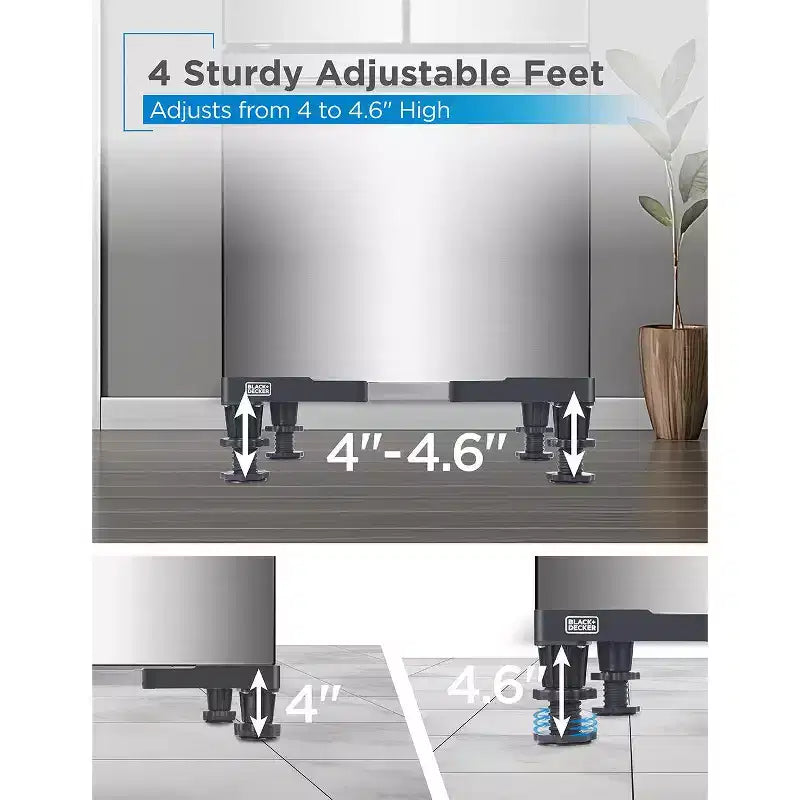 Adjustable Appliance Pedestal Stand, Stainless Steel, Anti-Vibration Pads, 700 lbs Capacity