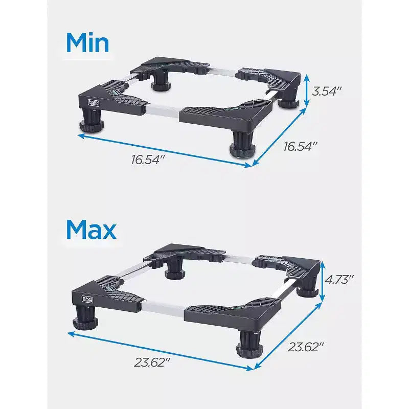 Adjustable Appliance Pedestal Stand, Stainless Steel, Anti-Vibration Pads, 700 lbs Capacity