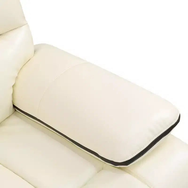 Electric 3-Seat Power Reclining Sofa, Bonded Leather, USB Charging, LED & Reversible Table