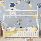 Twin/Full Hausdach Bodenbettgestell mit Zaun & dekorativen Lichtern für Kinderzimmer