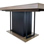 78,7 inch rechthoekige uitschuifbare eettafel voor 6-10 personen, inklapbare tafel met verouderd effect blad, keukentafel voor eetkamer, zwart+bruin