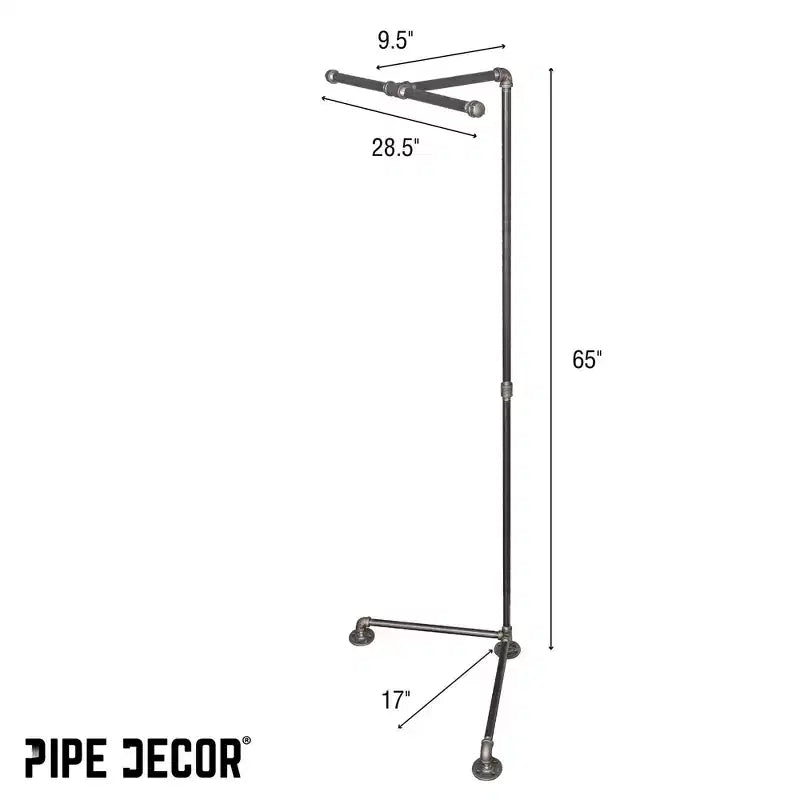 Porte-vêtements autoportant style tuyau en forme de T