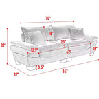 Cord-Loveseat-Sofa, tiefer Sitz mit Rückenkissen, gepolsterte 2-Sitzer Couch, Rosa  