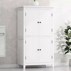 Elegant Bathroom Floor Storage Cabinet Bathroom Storage Unit Freestanding Cabinet with 4 Doors