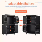 Elegant Bathroom Floor Storage Cabinet Bathroom Storage Unit Freestanding Cabinet with 4 Doors