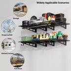 2x4 Ft Garagenregal, Schwerlast-Wandregal, schwebende Regalböden, 800LB Tragkraft, Metall-Garagenorganisation für Werkzeuge & Zubehör  