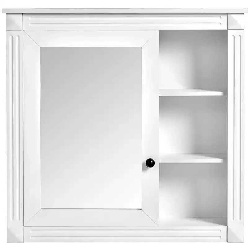 30"W x 28"H opbouw medicijnkastje met spiegel, soft-close scharnieren en open opbergruimte